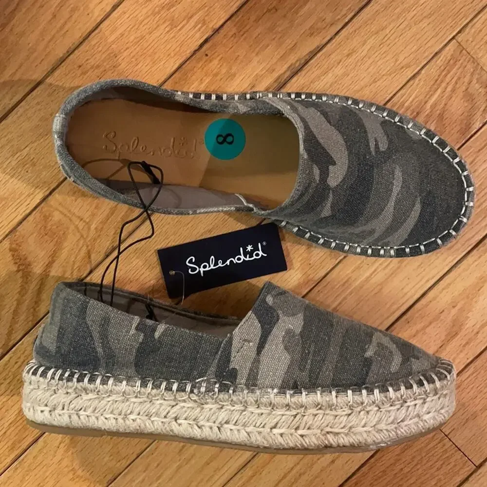 Splendid Laney Sage Camo espadrille size 8M